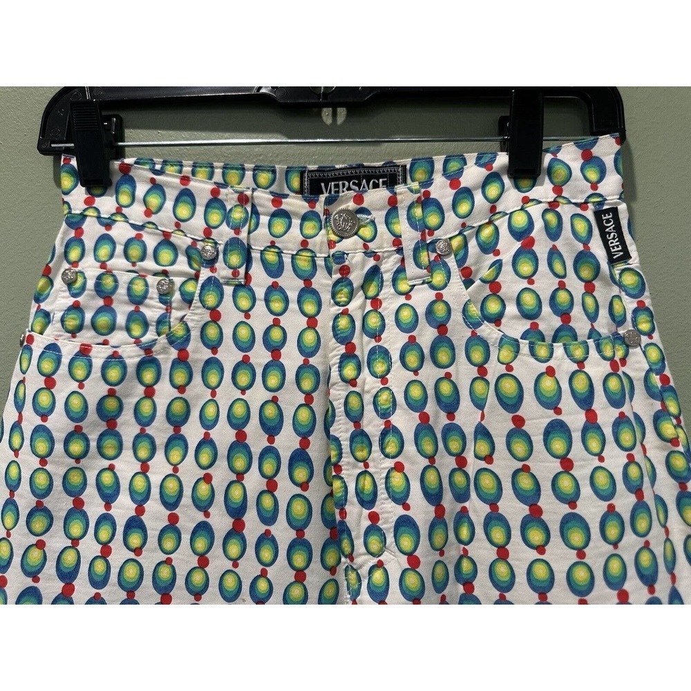 Vtg 90’s Versace Pants Colorful Olive Novelty Disco Atomic Art To Wear S… - Picture 5 of 16